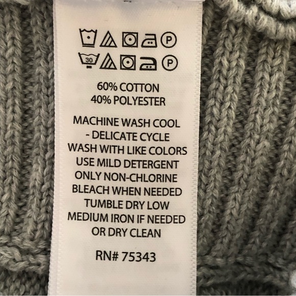 Tahari Gray Mock Neck Cotton Blend Sweater Modern Size S - Picture 9 of 10